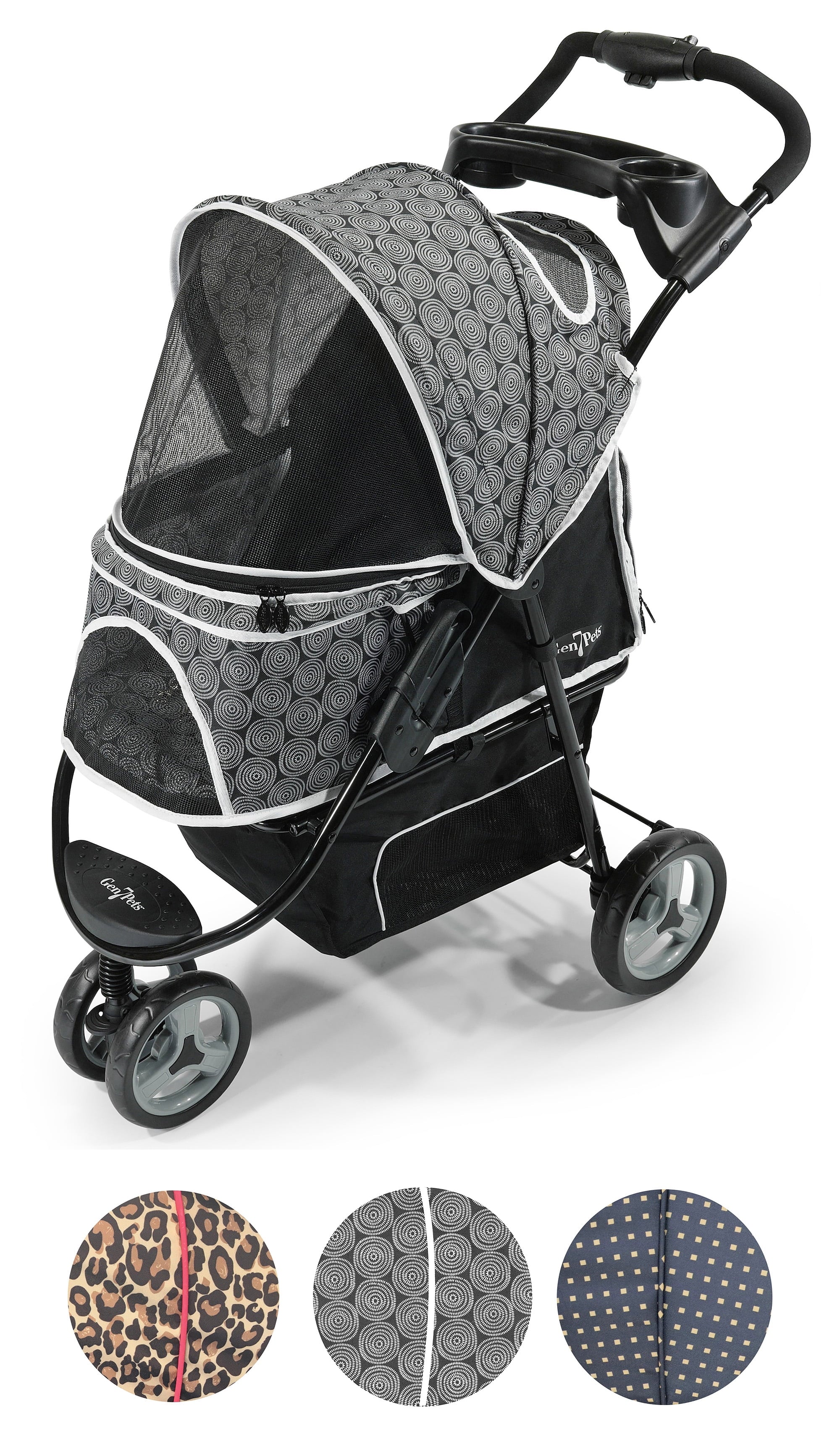 Promenade 4 Wheeled 35"L Pet Stroller for Dogs up to 50 Lb, Black Onyx, 20 Lb