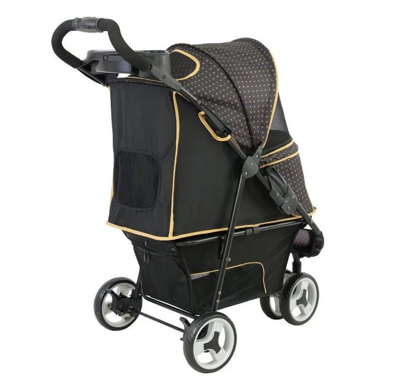 Promenade 4 Wheeled 35"L Pet Stroller for Dogs up to 50 Lb, Gold Nugget, 20 Lb
