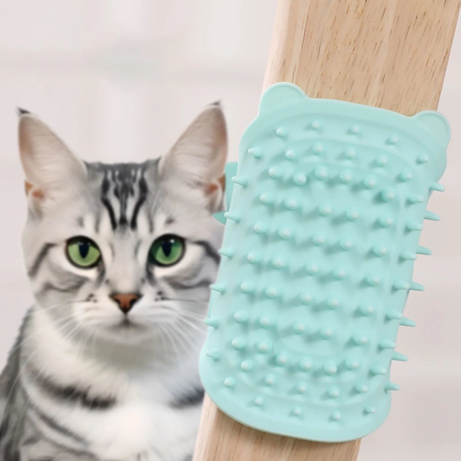 Savings Cat Self Groomer Cat Brush,Pet Tickling Artifact,Wall Scratcher Pet Rubbing Corner Grooming Combs Self Massage Cleaning Tool,Indoor for Long & Short Fur Cats Glove Bathing Brush
