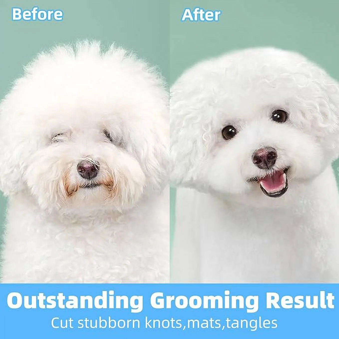 Pet Grooming Brush-Double Sided Shedding and Dematting Undercoat Rake Comb for Dogs and Cats, No More Nasty Shedding or Flying Hair