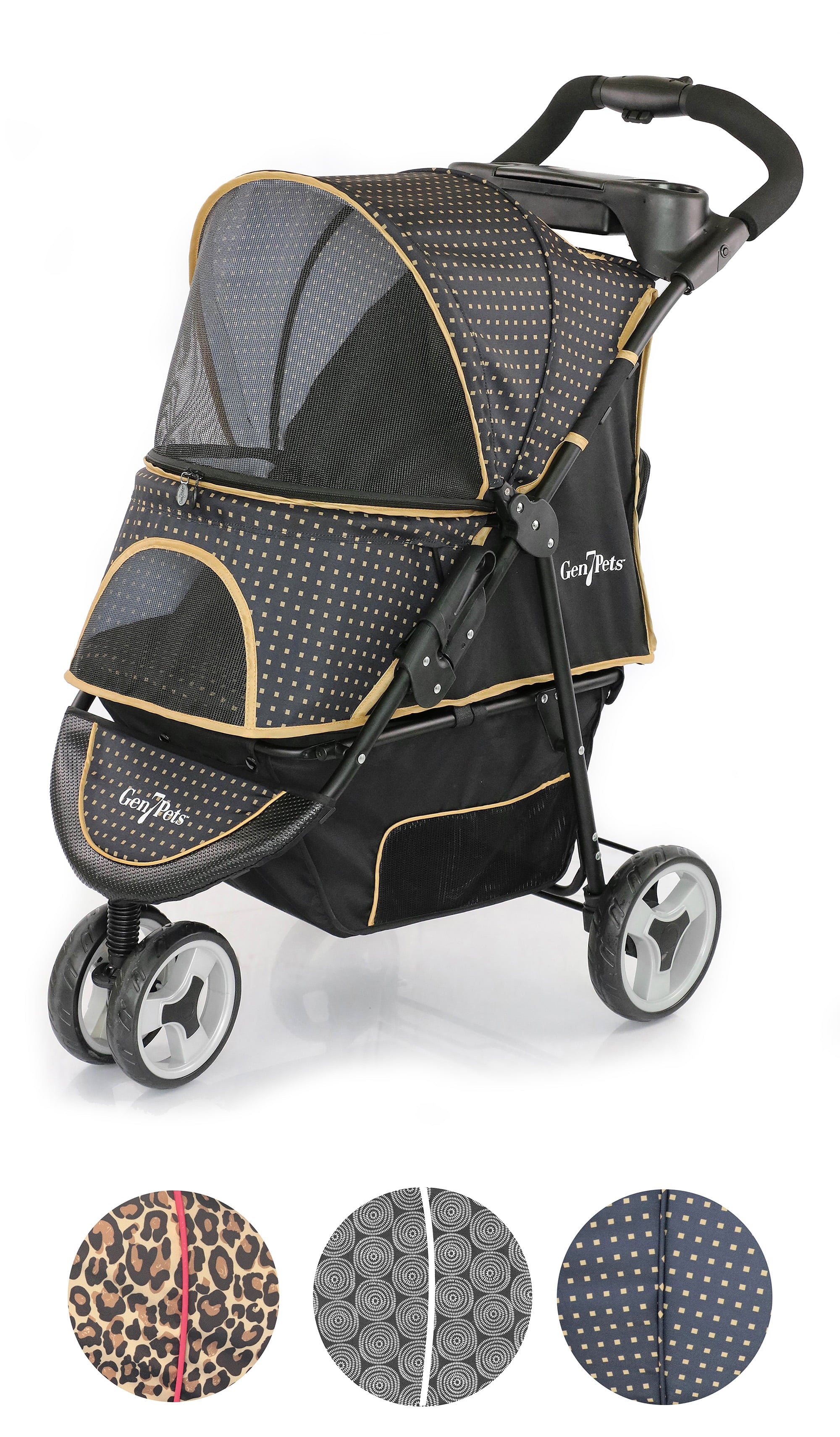 Promenade 4 Wheeled 35"L Pet Stroller for Dogs up to 50 Lb, Gold Nugget, 20 Lb